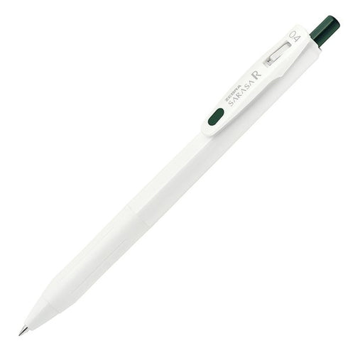 Zebra Sarasa "R" Rich GREEN BLACK 0.4mm Push Clip Gel Pen Super Saturated Ink | JJS29-R1