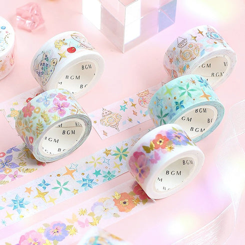 BGM Twinkle Star Geometric Stars Gold Foil Washi Tape
