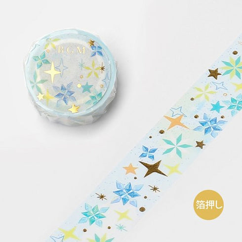 BGM Twinkle Star Geometric Stars Gold Foil Washi Tape