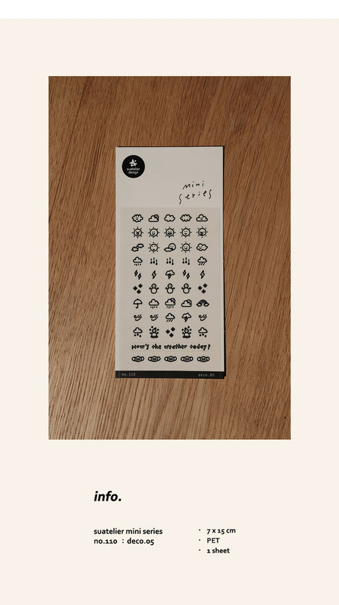 Suatelier Sonia PVC Transparent Stickers Mini Series 110 | Weather Tracker Weather Stickers