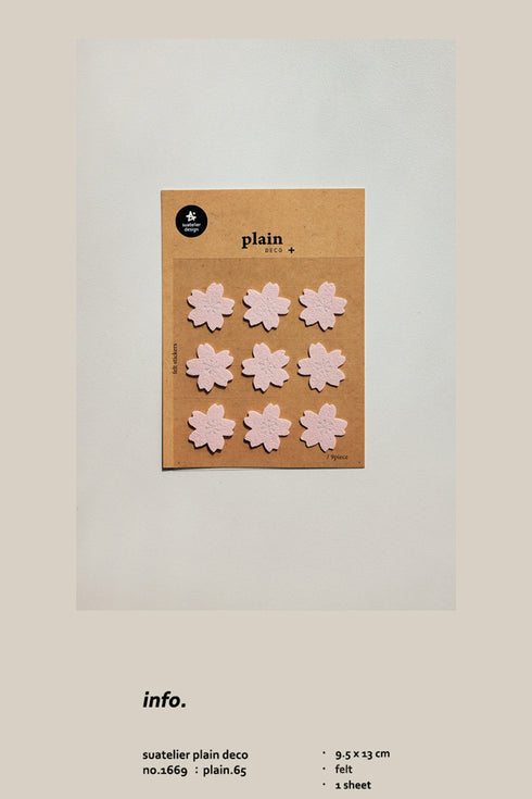 Suatelier Sonia PVC Transparent Stickers PINK 1669-65 | Felt Cherry Blossom Sakura Blossom