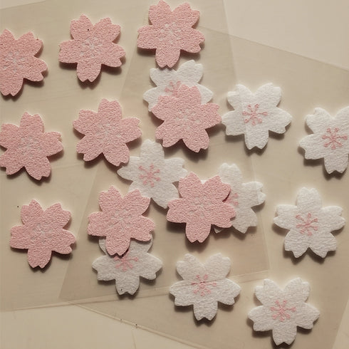 Suatelier Sonia PVC Transparent Stickers PINK 1669-65 | Felt Cherry Blossom Sakura Blossom