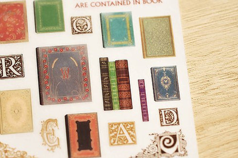 MU Lifestyle Print-On Stickers Rub -On Stickers Transfer Stickers Translucent Stickers 128 | All Secrets Library Books Calligraphy Cartouche