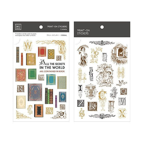 MU Lifestyle Print-On Stickers Rub -On Stickers Transfer Stickers Translucent Stickers 128 | All Secrets Library Books Calligraphy Cartouche