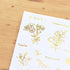 MU Lifestyle Print-On Stickers Rub-On Stickers Transfer Stickers GOLD FOIL Stickers 01 | Cheerful Gold Foil Flowers