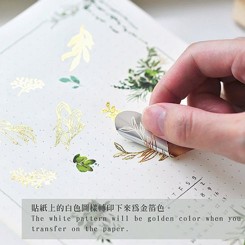 MU Lifestyle Print-On Stickers Rub-On Stickers Transfer Stickers GOLD FOIL Stickers 01 | Cheerful Gold Foil Flowers