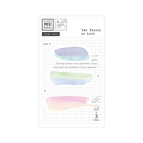 MU Lifestyle Transparent Print-On Sticky Note Rub-On Sticky Note Transfer Sticky Note 015 | Jewel Tones Watercolor Spot Watercolor Swash