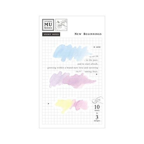 MU Lifestyle Transparent Print-On Sticky Note Rub-On Sticky Note Transfer Sticky Note 016 | Pastel Poofs Watercolor Spot Watercolor Swash