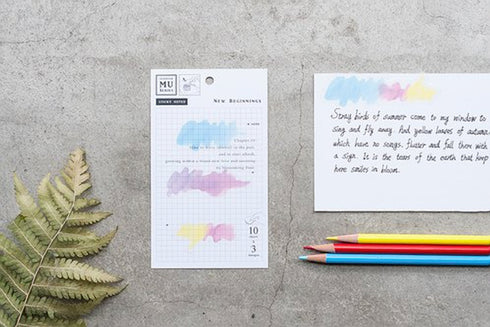 MU Lifestyle Transparent Print-On Sticky Note Rub-On Sticky Note Transfer Sticky Note 016 | Pastel Poofs Watercolor Spot Watercolor Swash