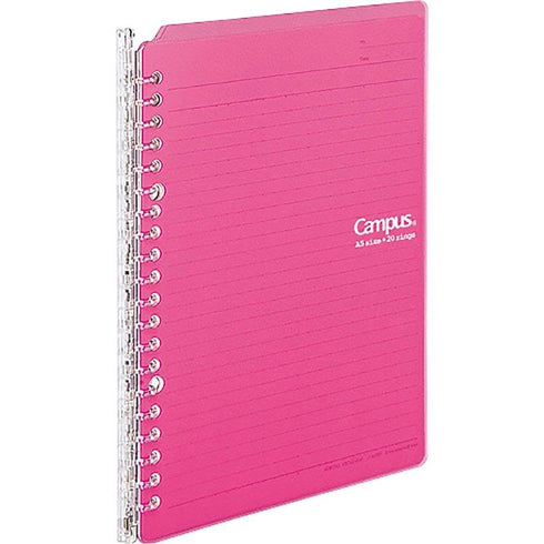 Kokuyo A5 Campus CLEAR Smart Ring Binder 20 Rings Notebook | 25 Sheets Capacity SP130