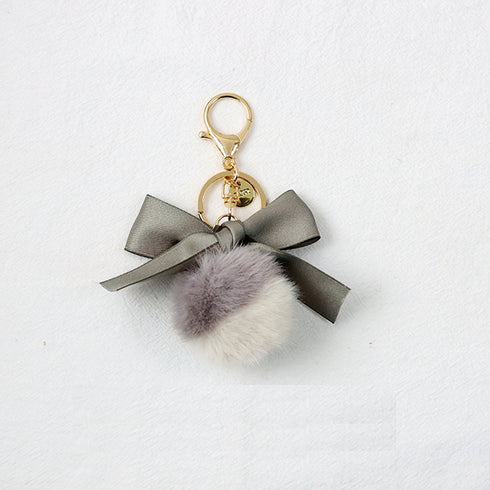 GRAY SATIN Planner Charm Purse Charm Bag Charm Pom Pom Charm Pompom Charm | 2.2 X 3 Inches