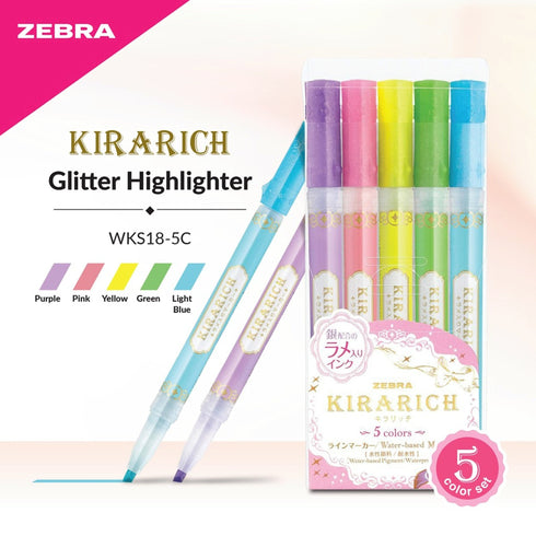 Zebra Kirarich Kira Rich PURPLE GLITTER Highlighter Pearlescent Highlighter Sparkle Highlighter | WKS18