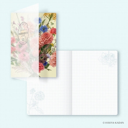 Daigo & Hibiya Hanada Collaboration CHRYSANTHEMUM 5mm GRID Herbarium Notebook Flower Notebook Vintage Ephemera | R1756 48 Pages