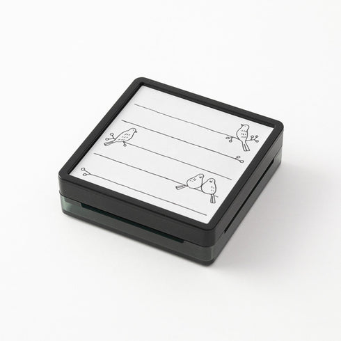 Midori Square Paintable Stamp Re-Inkable Self-Inking Stamp | BIRD Sage Package