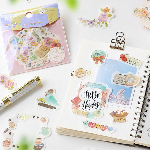 BGM Premium Die-Cut Flake Colorful Party Birthday Party Stickers Celebration Stickers Gold Foil Stickers | DG012