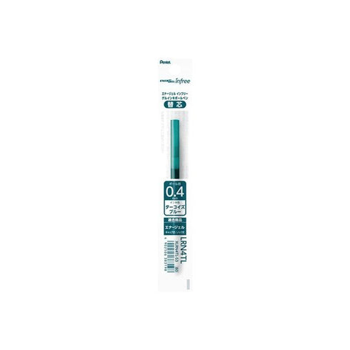 Pentel EnerGel Infree TURQUOISE REFILL Gel Pen 0.4mm | XLRN4TL Quick Drying Smudge Resistant