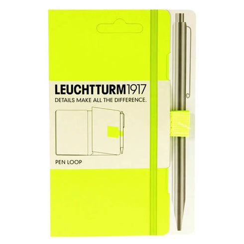 Leuchtturm 1917 Muted Colors NEON GREEN Fabric Pen Loop | Self-Adhesive