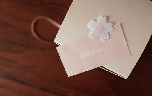 Suatelier Sonia PVC Transparent Stickers WHITE 1668-65 | Felt Cherry Blossom Sakura Blossom