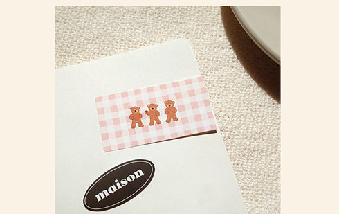 Suatelier Sonia PVC Transparent Stickers Mini Series 109 | Teddy Bear Comfort Snuggling