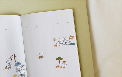 Suatelier Sonia PVC Transparent Stickers 1122 | Serengeti Hippo Elephant Giraffe Boar Lion Hippo