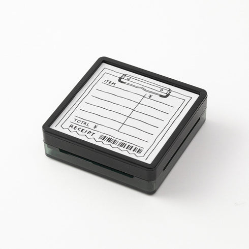 Midori Square Paintable Stamp Re-Inkable Self-Inking Stamp | MONEY TRACKING Ledger Receipt Blue Package