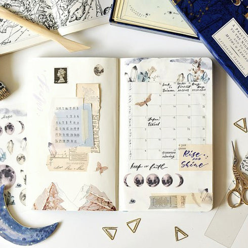 MU Lifestyle Print-On Stickers Rub -On Stickers Transfer Stickers Translucent Stickers 089 | Glimmer of Hope Planets Moon Stars Crystals