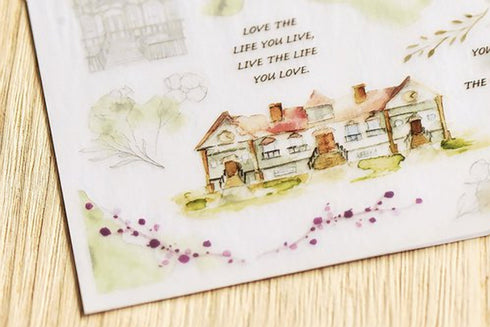 MU Lifestyle Print-On Stickers Rub -On Stickers Transfer Stickers Translucent Stickers 112 | Path Church House Trees