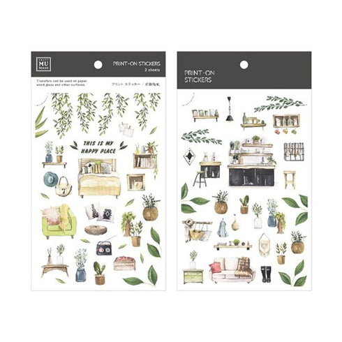 MU Lifestyle Print-On Stickers Rub -On Stickers Transfer Stickers Translucent Stickers 114 | My Little Oasis Home Leaves Home Furnishing