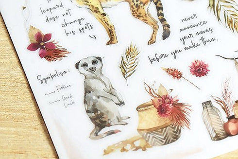 MU Lifestyle Print-On Stickers Rub -On Stickers Transfer Stickers Translucent Stickers 148 | African Wildlife Lion Zebra Elephant Meerkat