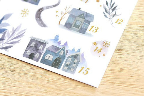 MU Lifestyle Print-On Stickers Rub -On Stickers Transfer Stickers Translucent Stickers 164 | Twilight Numbers Moon Trees Houses