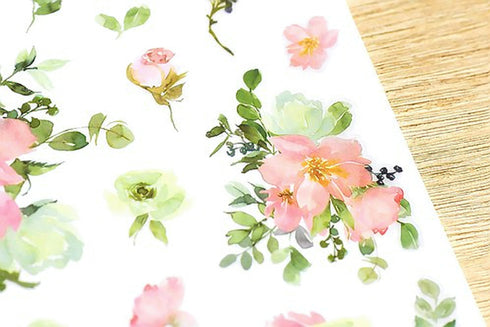 MU Lifestyle Print-On Stickers Rub -On Stickers Transfer Stickers Translucent Stickers 170 | Flowers Pink Flowers Peach Flowers Roses