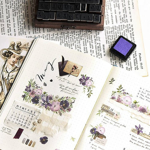 MU Lifestyle Print-On Stickers Rub -On Stickers Transfer Stickers Translucent Stickers 171 | Flowers Whispers Purple Flowers Bouquet