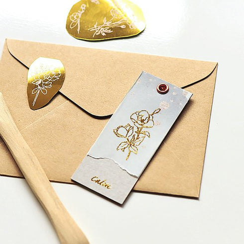 MU Lifestyle Print-On Stickers Rub-On Stickers Transfer Stickers GOLD FOIL Stickers 01 | Cheerful Gold Foil Flowers