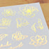 MU Lifestyle Print-On Stickers Rub-On Stickers Transfer Stickers GOLD FOIL Stickers 04 | Individual Gold Foil Flowers Lotus Rose Branch