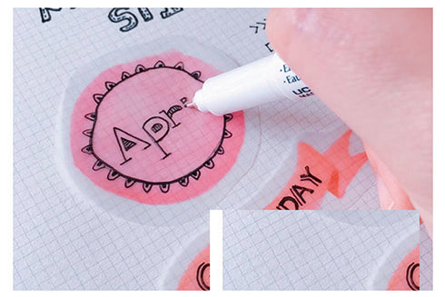 MU Lifestyle Transparent Print-On Sticky Note Rub-On Sticky Note Transfer Sticky Note 019 | Pastel Feathers Watercolor Spot Watercolor Swash