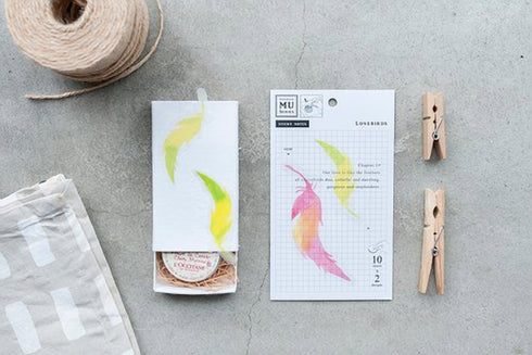 MU Lifestyle Transparent Print-On Sticky Note Rub-On Sticky Note Transfer Sticky Note 019 | Pastel Feathers Watercolor Spot Watercolor Swash