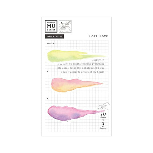 MU Lifestyle Transparent Print-On Sticky Note Rub-On Sticky Note Transfer Sticky Note 014 | Pastel Tones Watercolor Spot Watercolor Swash