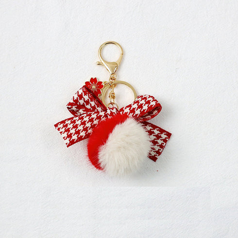 BLACK HOUNDSTOOTH Planner Charm Purse Charm Bag Charm Pom Pom Charm Pompom Charm | 2.2 X 3 Inches