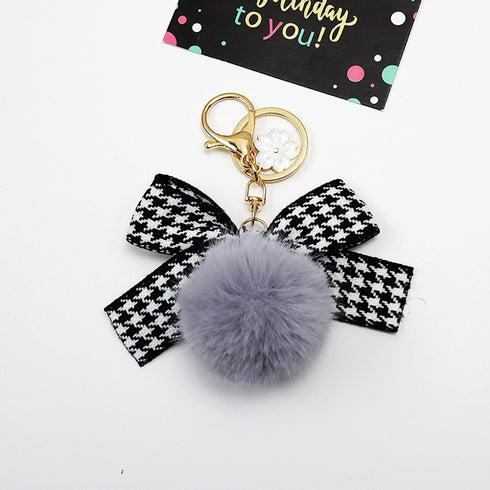 RED HOUNDSTOOTH Planner Charm Purse Charm Bag Charm Pom Pom Charm Pompom Charm | 2.2 X 3 Inches