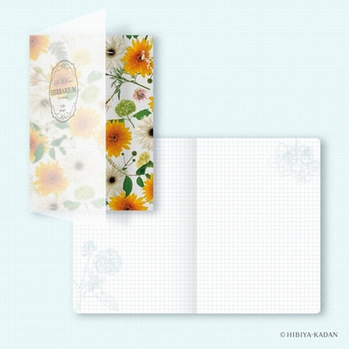 Daigo & Hibiya Hanada Collaboration DAISY 5mm GRID Herbarium Notebook Flower Notebook Vintage Ephemera | R1757 48 Pages