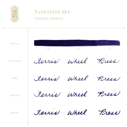 Ferris Wheel Press TANZANITE SKY Fountain Pen Ink Dip Pen Ink Bottle Ink | 85ml