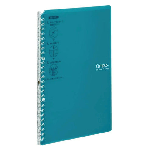 Kokuyo B5 Campus BLUE GREEN B5 Smart Ring Binder Notebook 26 Rings "Lay Flat" | 25 Sheets SP700