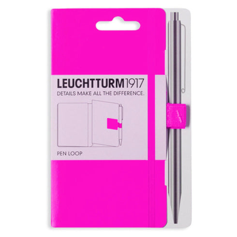 Leuchtturm 1917 Muted Colors NEON PINK Fabric Pen Loop | Self-Adhesive