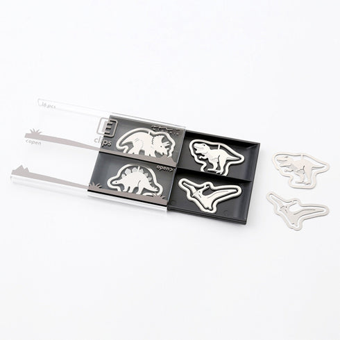 MIDORI E-Clip Etching Clip DINOSAURS T-Rex Pterodactyl Paper Clips