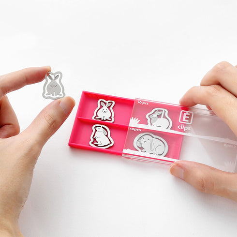 MIDORI E-Clip Etching Clip RABBIT Bunny Bunnies Paper Clips