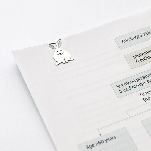 MIDORI E-Clip Etching Clip RABBIT Bunny Bunnies Paper Clips