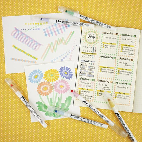 Kuretake Zig Clean Color Dot MILD Highlighter Colors Pale MINT Single-Sided Marker | TCSD-6100