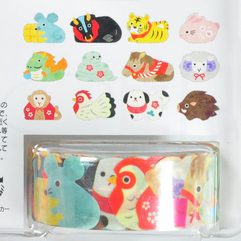 CHINESE ZODIAC | Bande Washi Tape Masking Tape Sticker Roll BDA332 200 Stickers