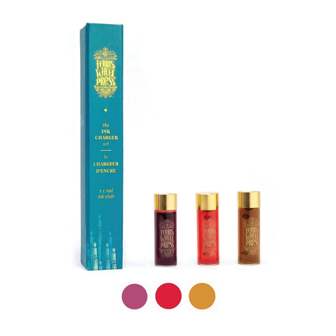 Ferris Wheel Press AUTUMN in ONTARIO Collection 3 Pack Charger Samples Ink Set Fountain Pen Ink Dip Pen Ink | Three 5ml Bottles RRB