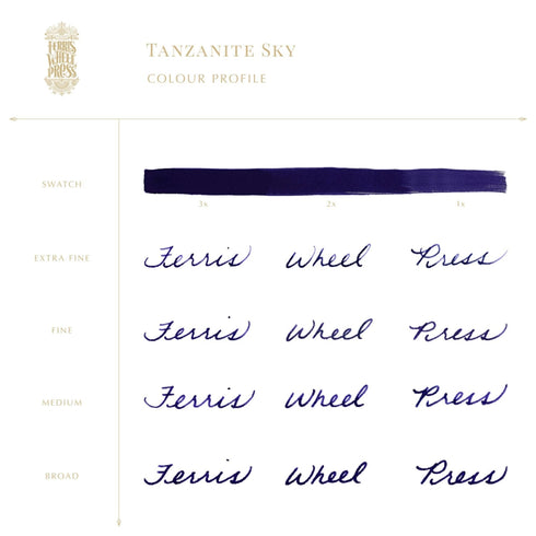 Ferris Wheel Press TANZANITE SKY Fountain Pen Ink Dip Pen Ink Bottle Ink | 85ml